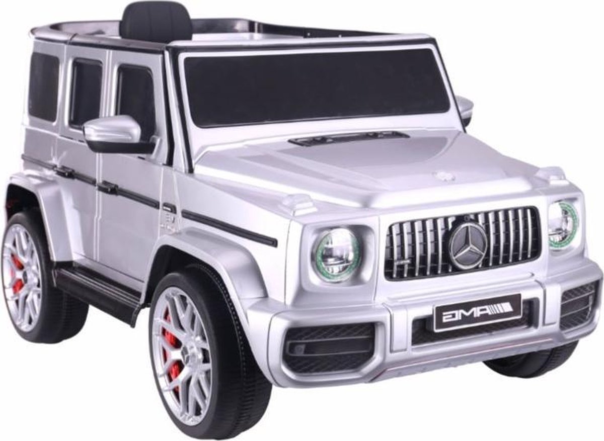 Mercedes Benz G63 AMG Zilver - Ledere zit - Bluetooth - Softstart | Elektrische Kinderauto | Met afstandsbediening